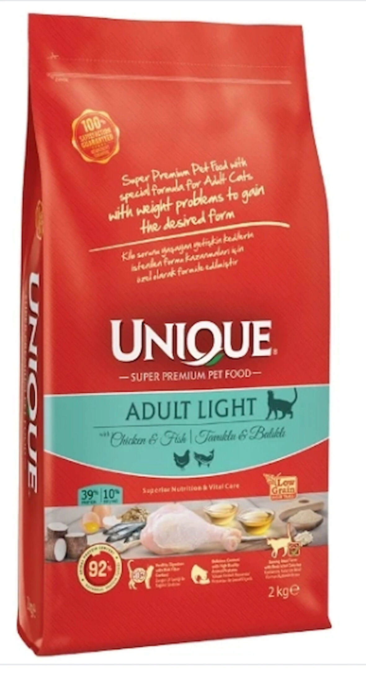 Unique Light Tavuklu ve Balıklı Düşük Tahıllı Yetişkin Kedi Maması 2 kg