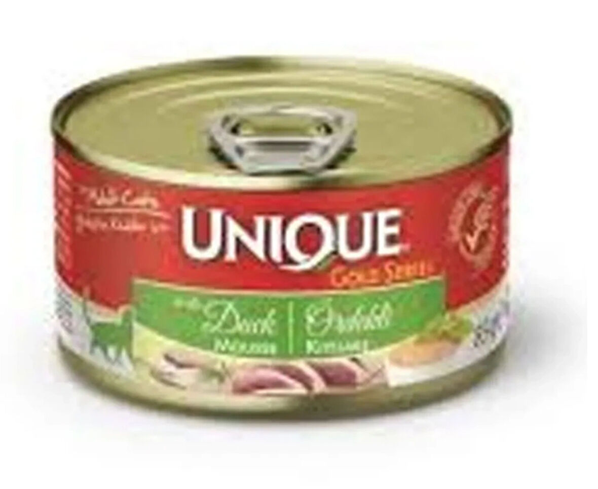 Unique Gold Series Ördek Etli 85 gr Yetişkin Konserve Kedi Maması 24 Adet