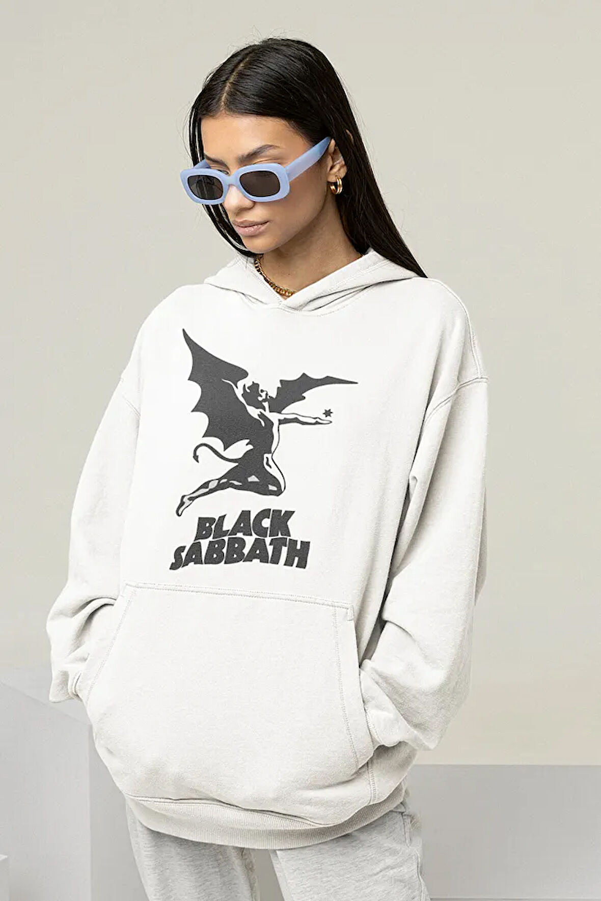 Black Sabbath Baskılı Unisex Oversize Müzik Grubu Hoodie