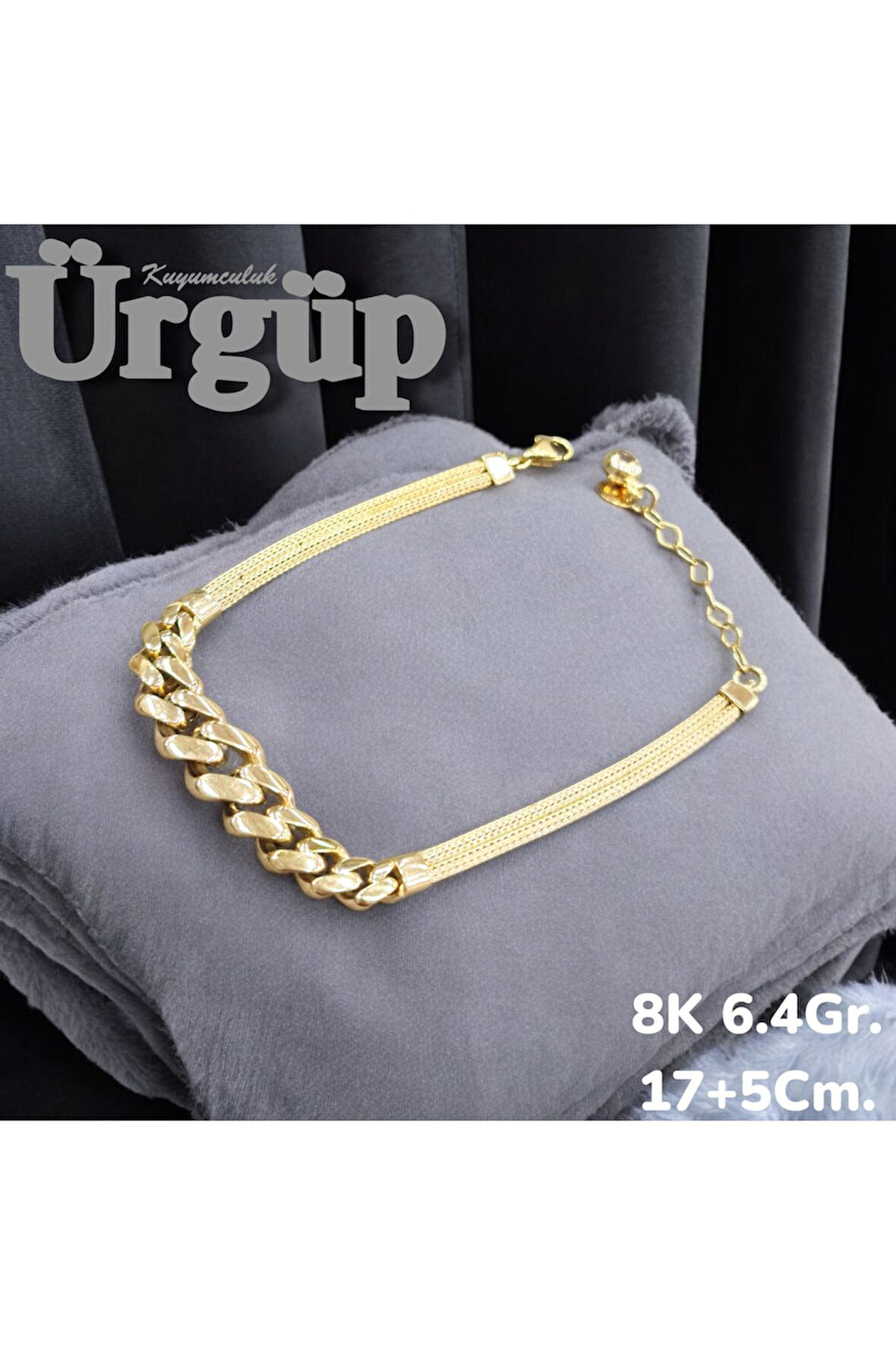 8AYAR 6.40Gram Altın Şık Bileklik