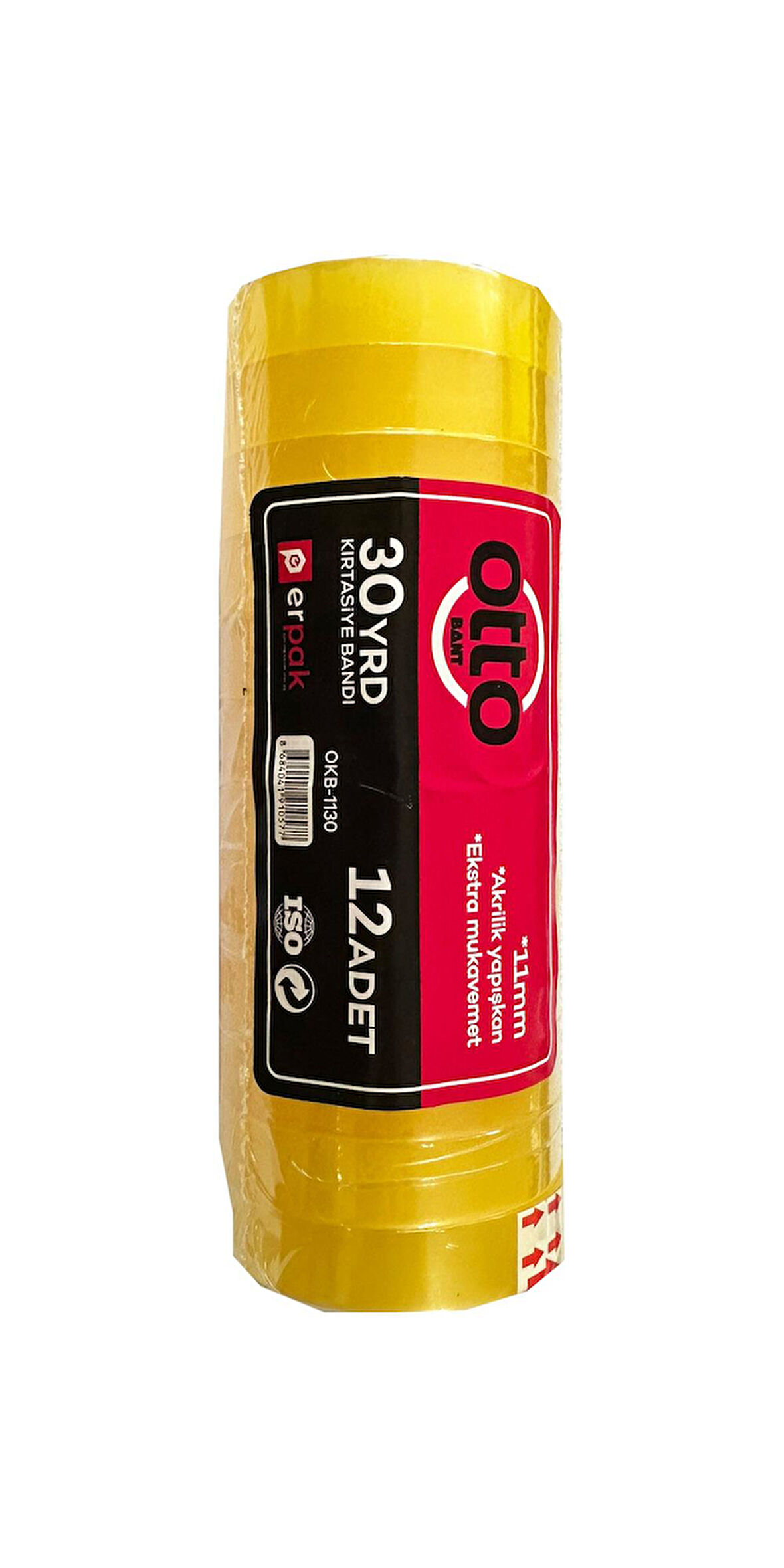 Otto Kırtasiye Para Bandı Aksrilik Yapışkan Selobant -30 YRD -11 mm. -Şeffaf - 12 Adet