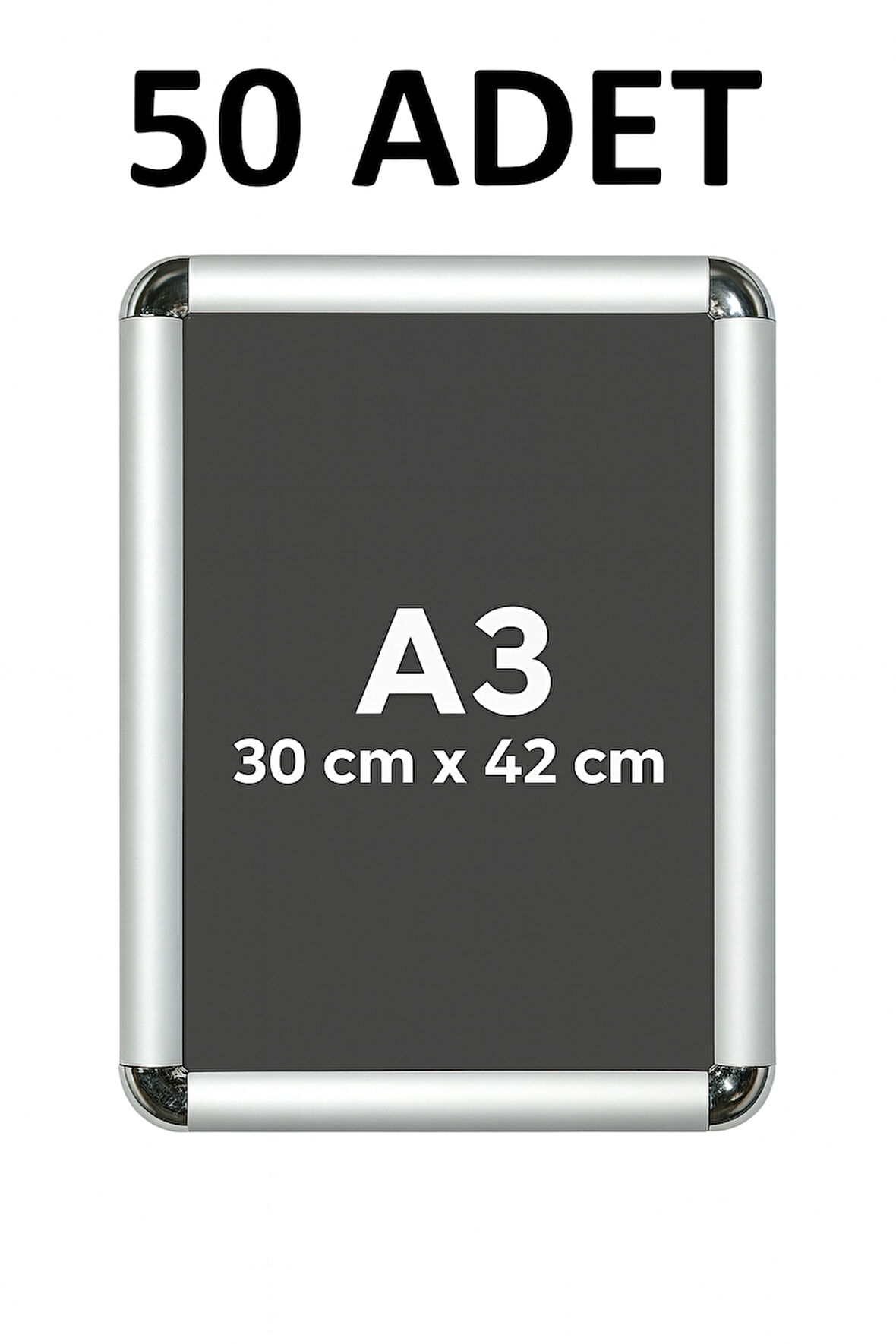 50 Adet A3 Alüminyum Çerçeve Rondo Köşe Aç Kapa Açılır Kapanır