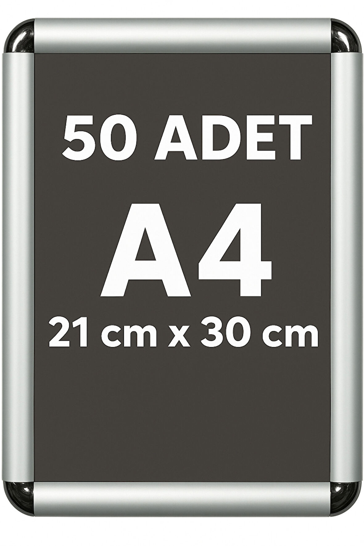 50 Adet A4 Alüminyum Çerçeve Rondo Köşe Aç Kapa Açılır Kapanır