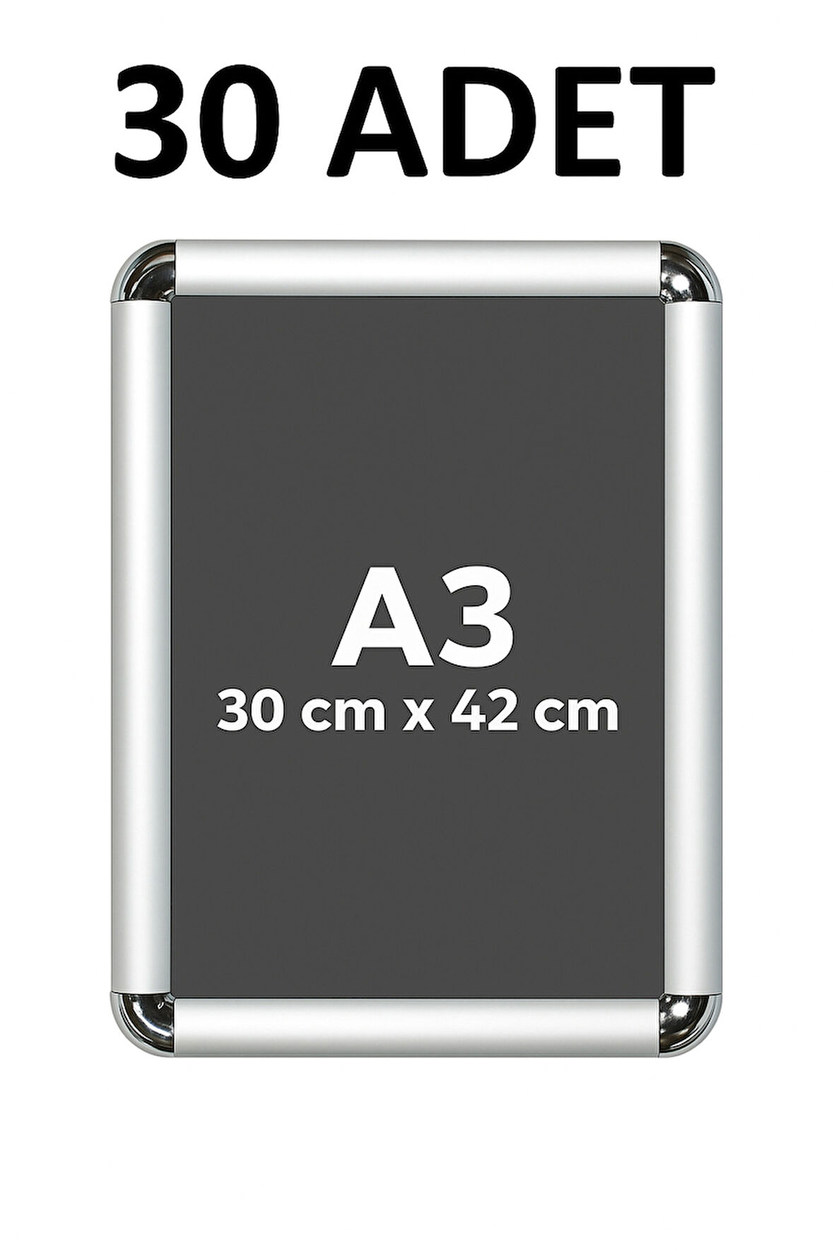 30 Adet A3 Eko Seri Çerçeve Rondo Köşe Aç Kapa Açılır Kapa