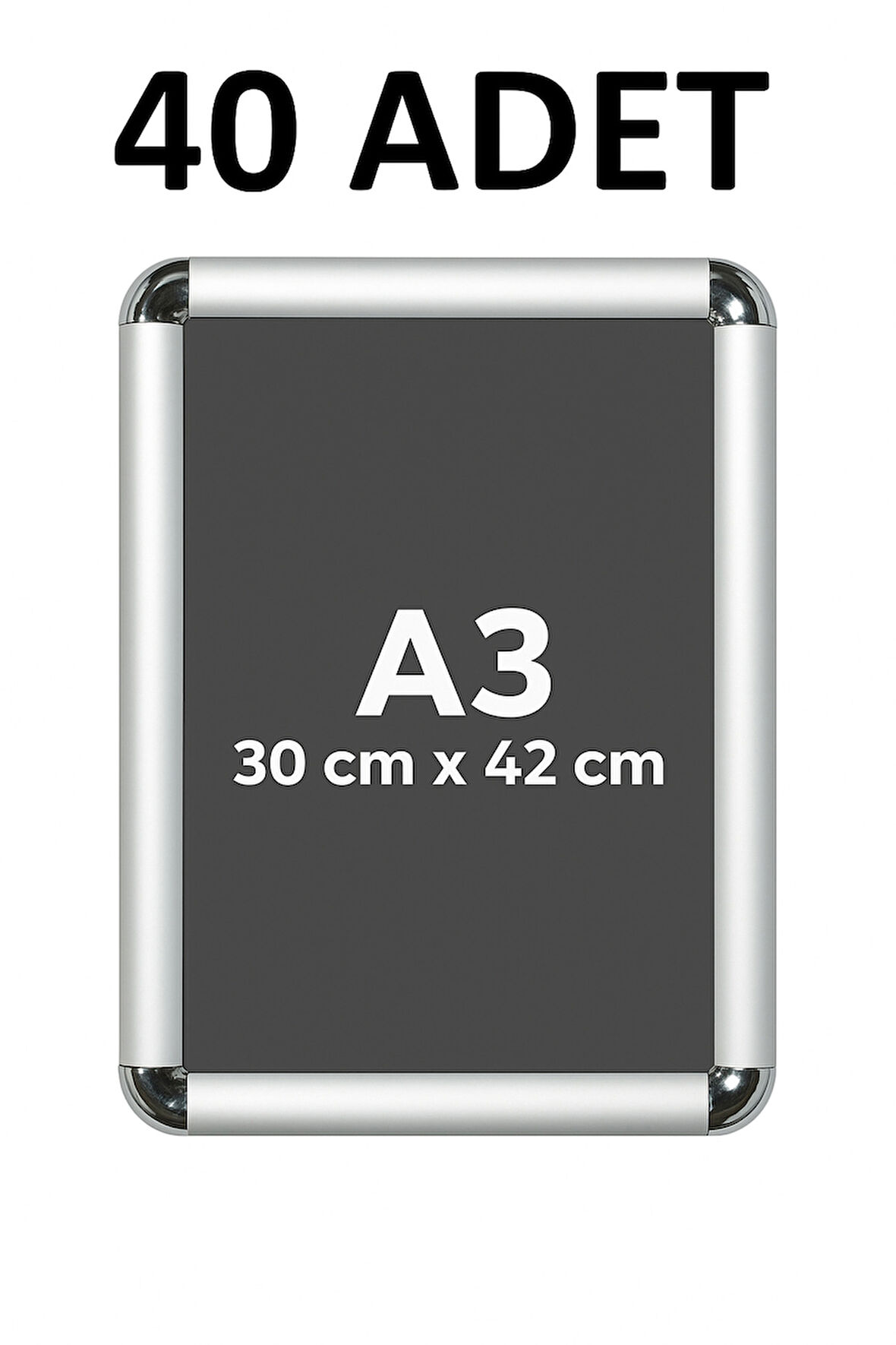 40 Adet A3 Eko Seri Çerçeve Rondo Köşe Aç Kapa Açılır Kapa