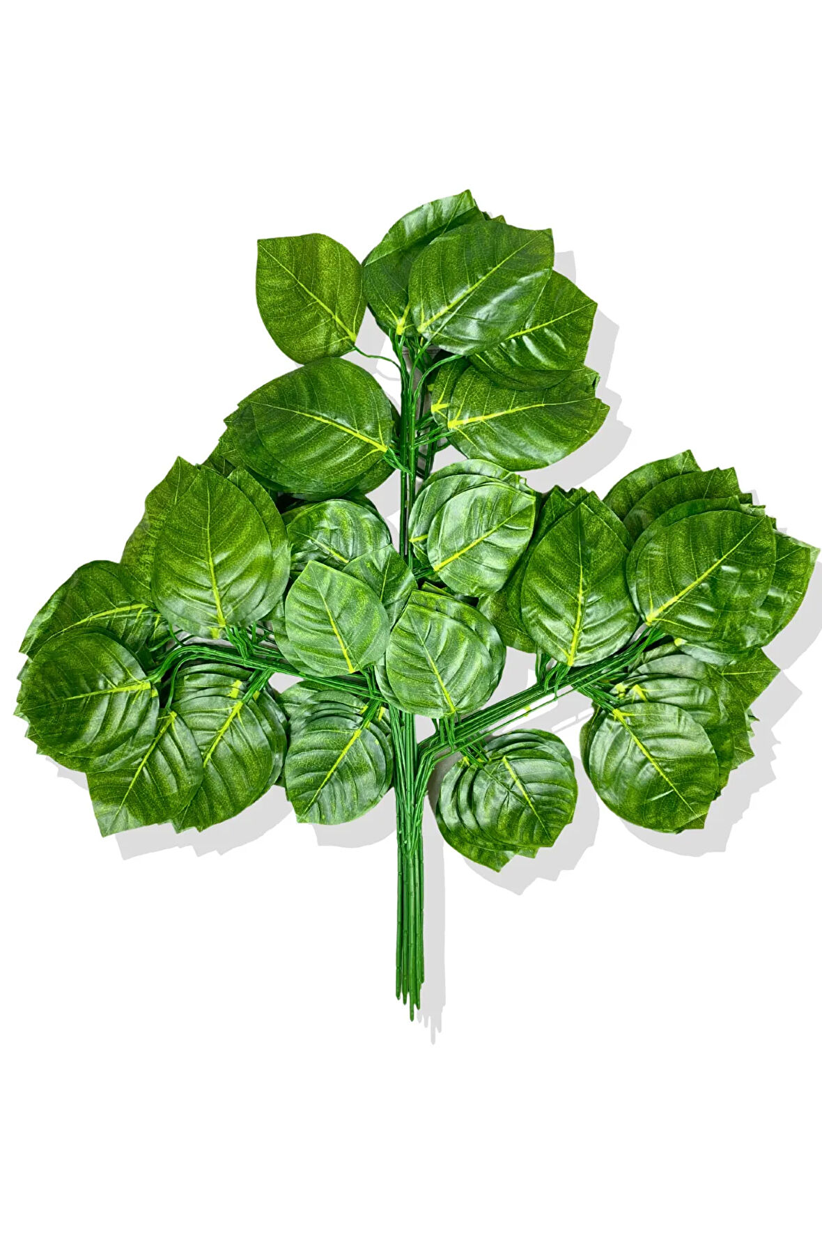 Yapay Yeşil Yuvarlak Yaprak Ceviz Demeti 12 Adet 70 Cm