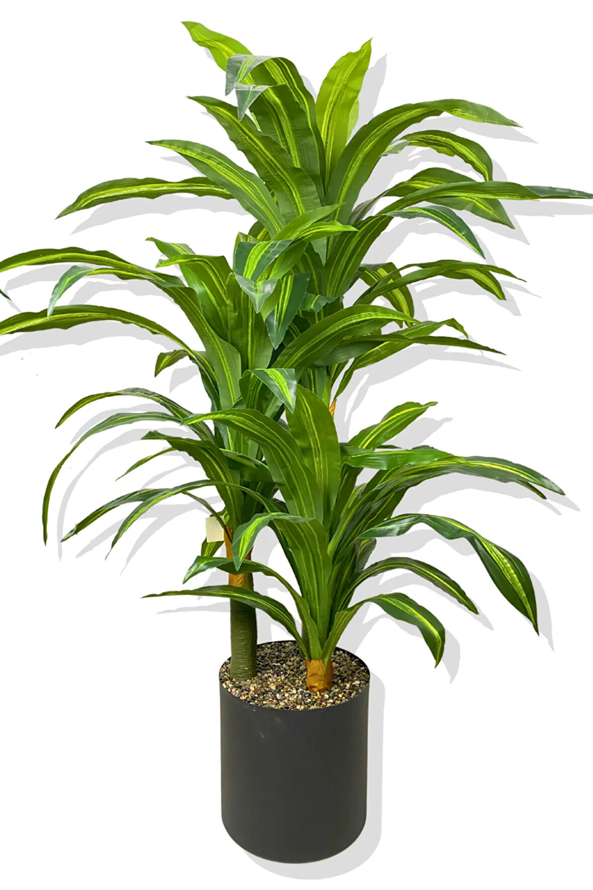 DRACAENA FRAGRANS 3 GÖVDE YAPAY AĞAÇ 160 CM SİYAH 30X30 GALVANİZ SAKSI