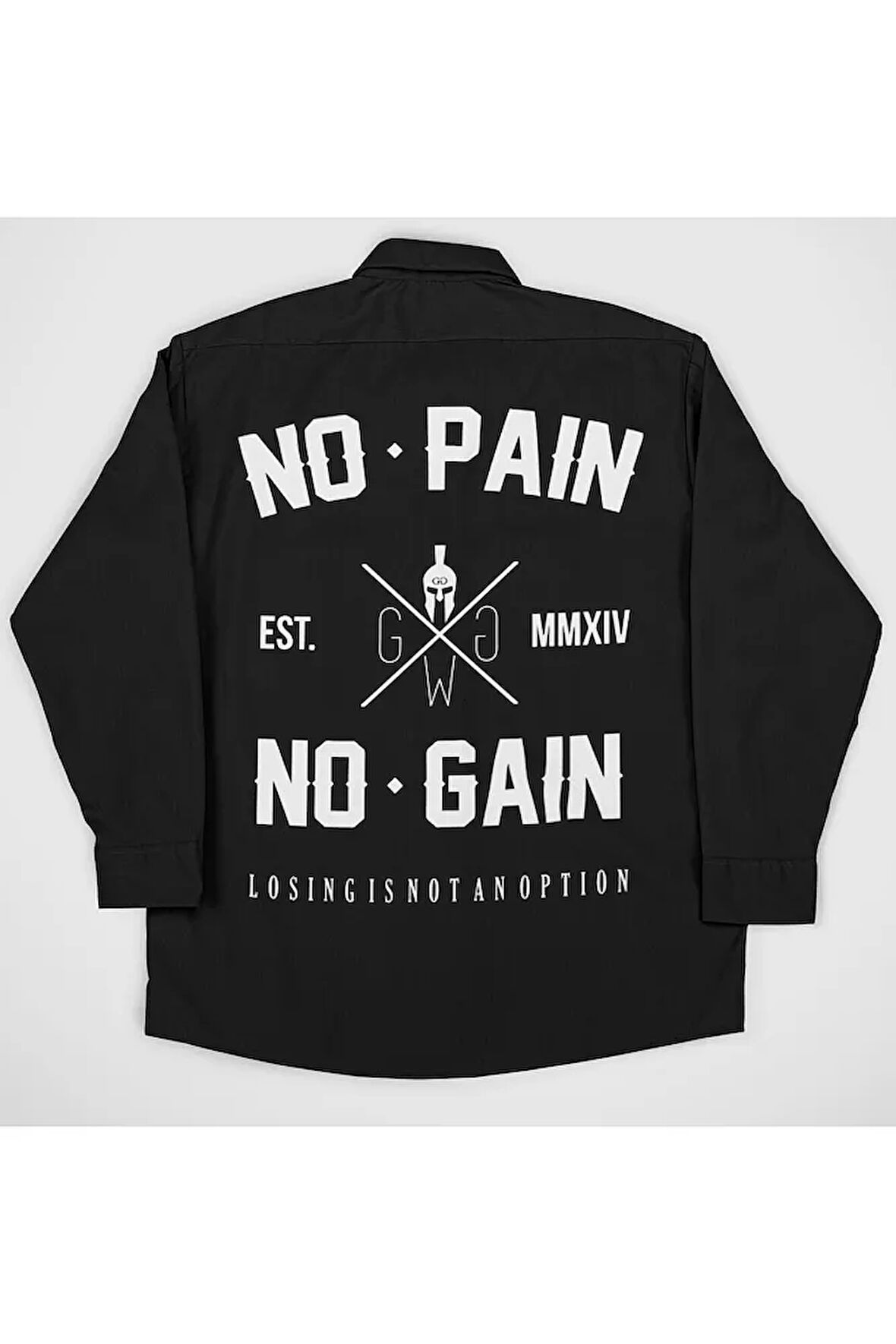 No Pain No Gain Baskılı Unisex Fitness Gym Cepli Gömlek