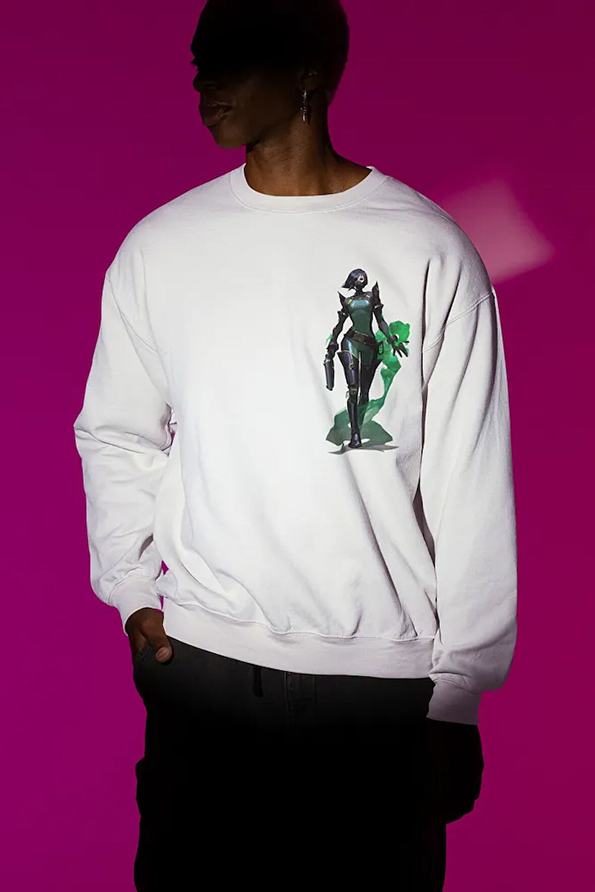 Minimalist Tasarım Viper Baskılı Unisex Oversize Valorant Sweatshirt