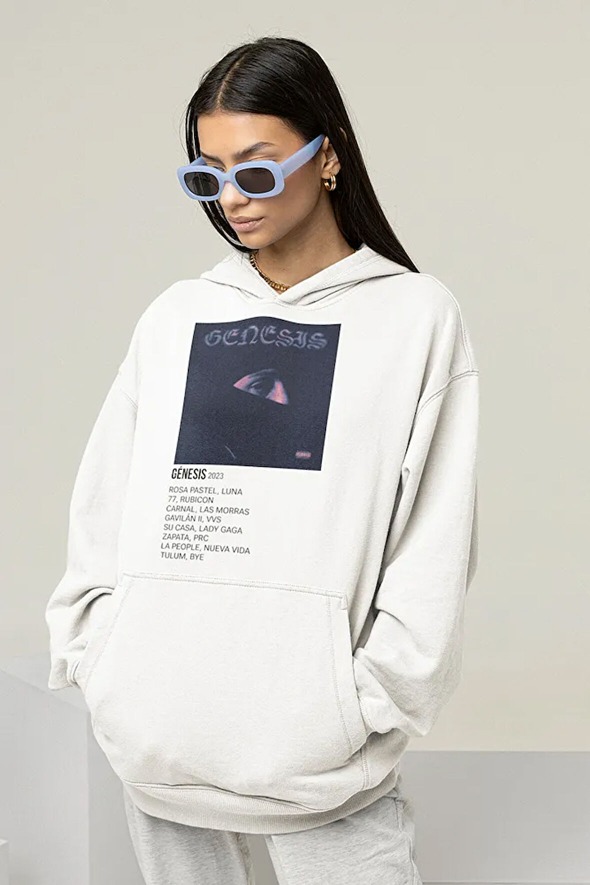 Genesis 2023 Baskılı Unisex Oversize Rapper Hoodie