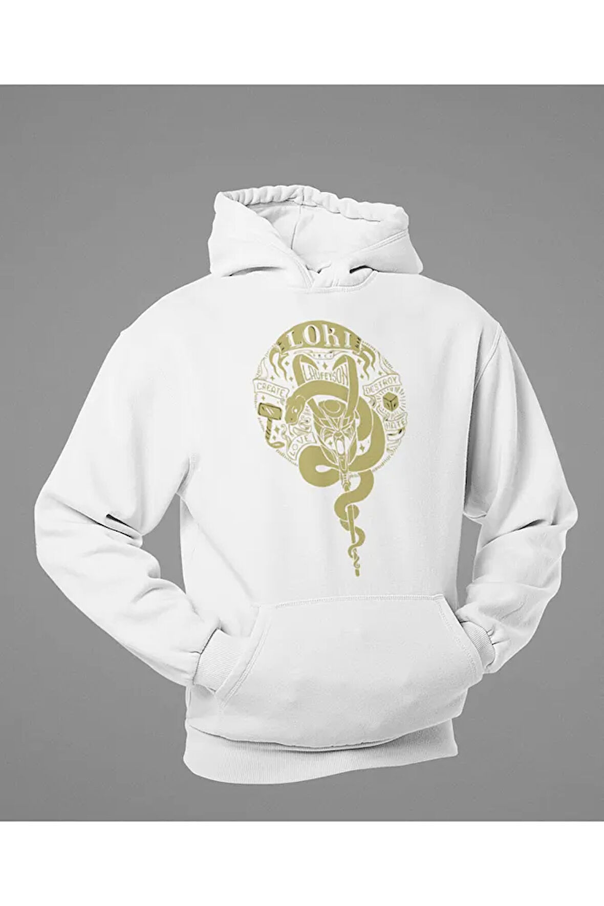 Avengers Loki Baskılı Unisex Oversize Marvel Hoodie