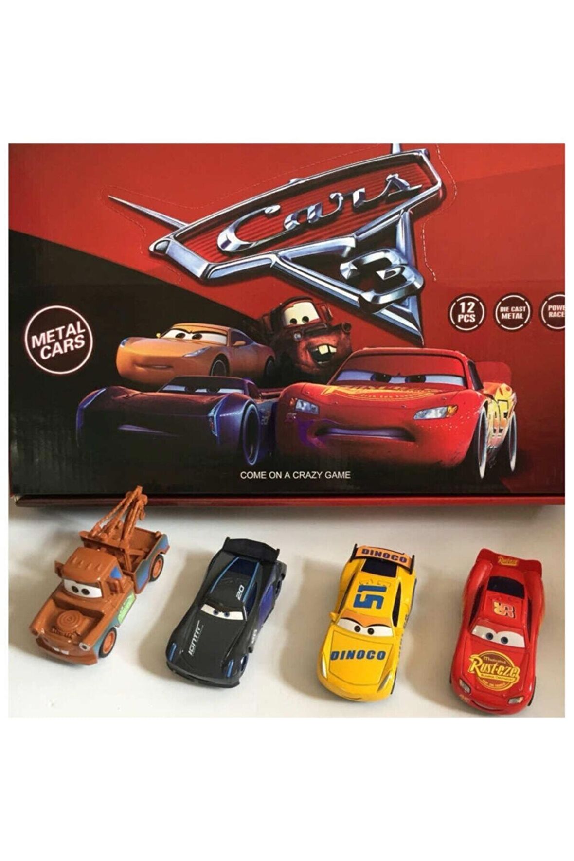 Cars Şimşek Mcqueen Mater Oyuncak Arabalar 4'lü Set Metal