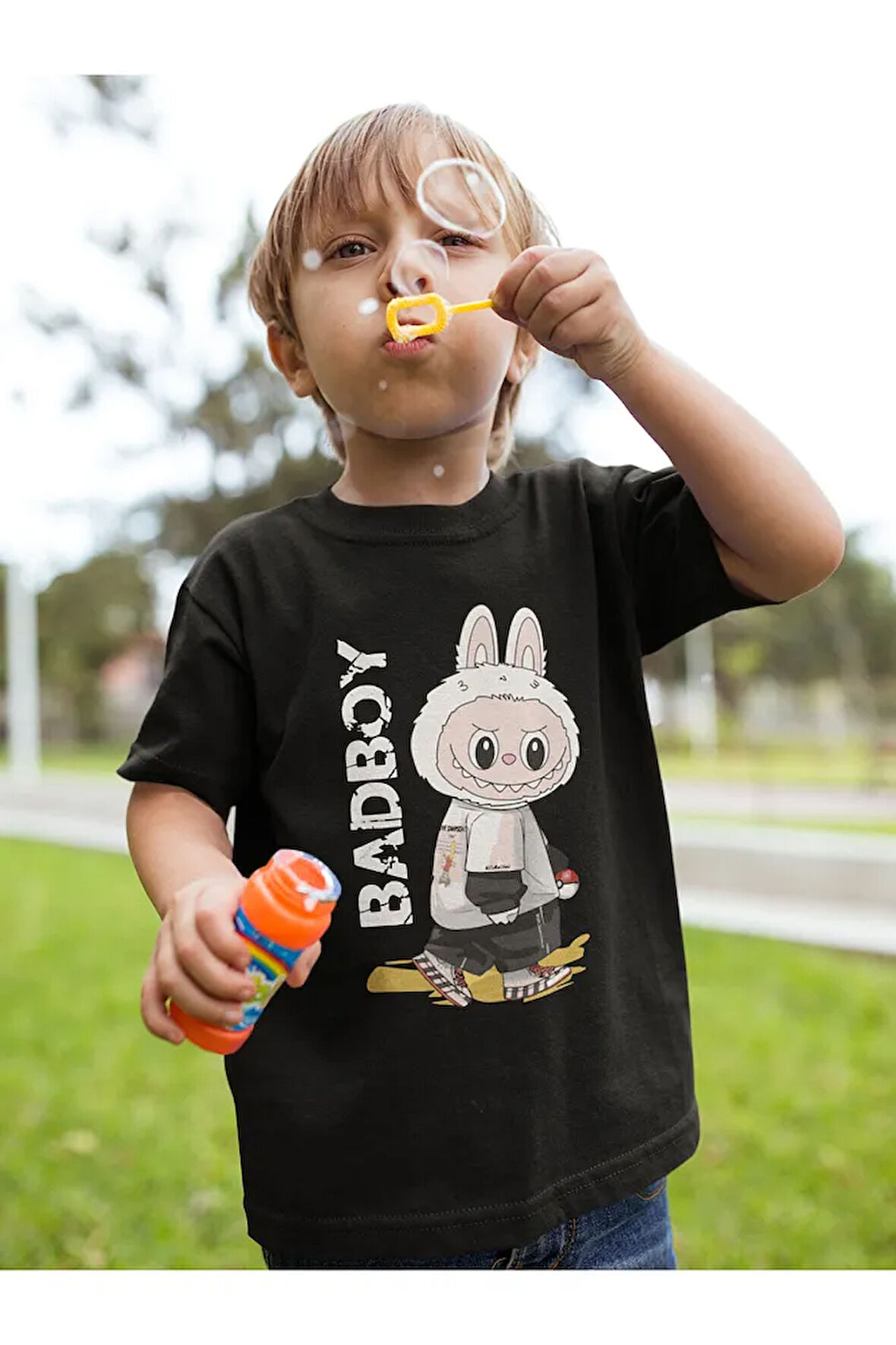 Labubu Baskılı Unisex Çizgi Film Çocuk Tişört (1-12 Yaş)