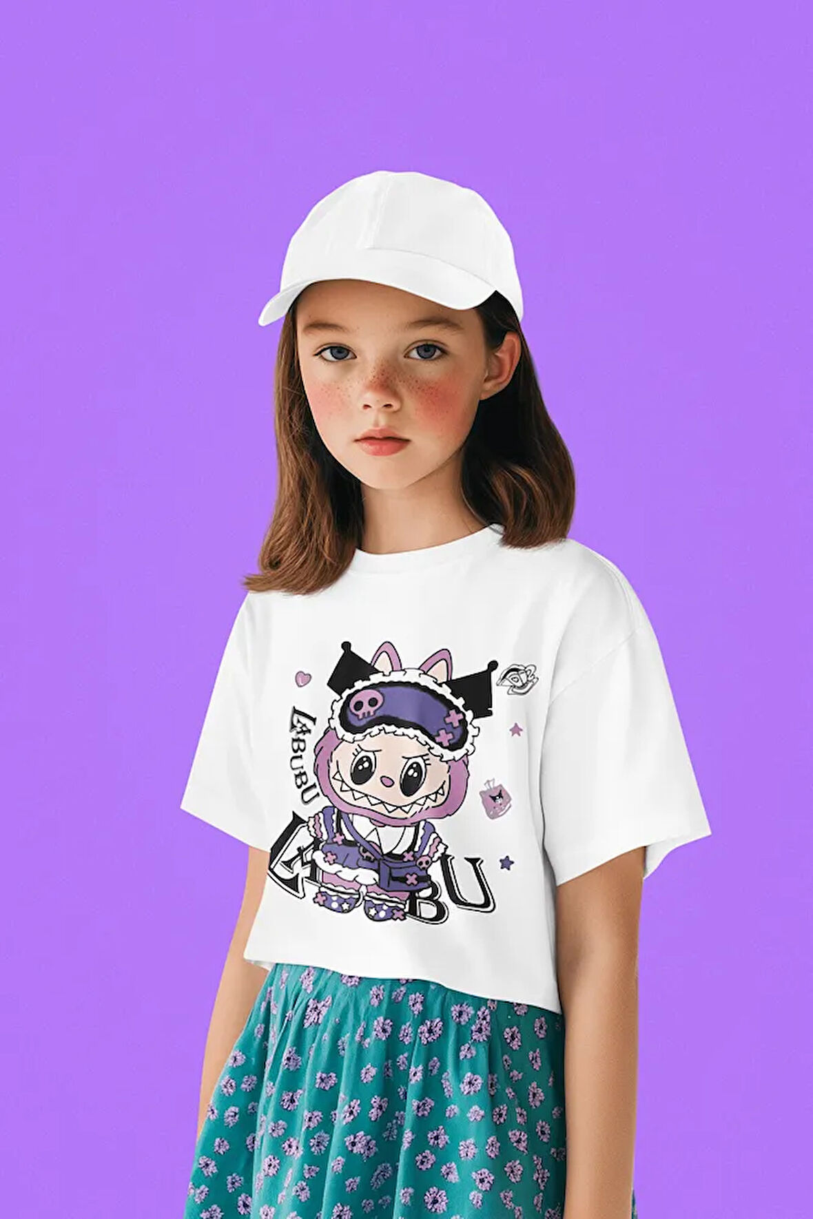 Labubu Baskılı Unisex Çizgi Film Çocuk Tişört (1-12 Yaş)