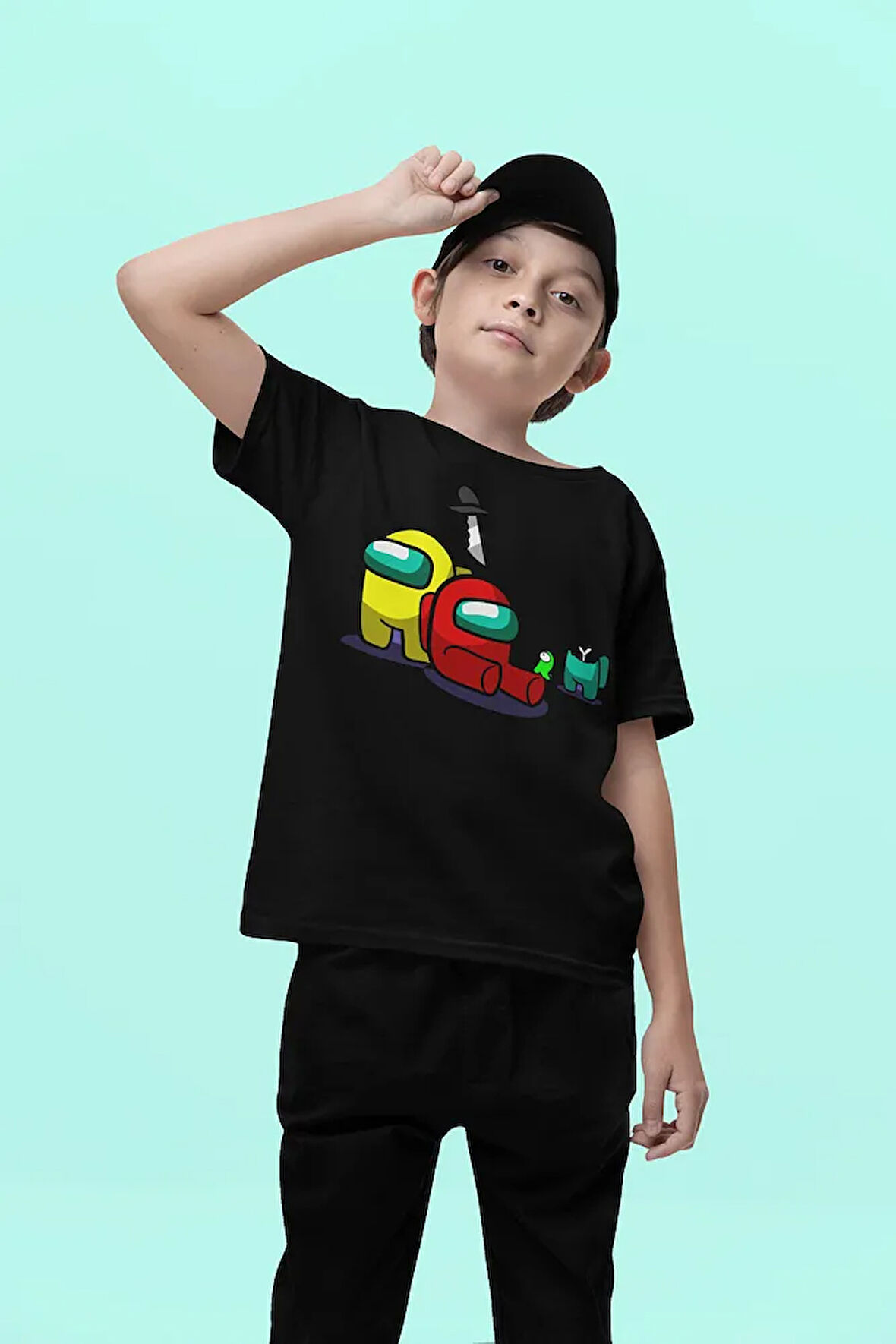 Among Us Baskılı Unisex Oyun Çocuk Tişört (1-12 Yaş)