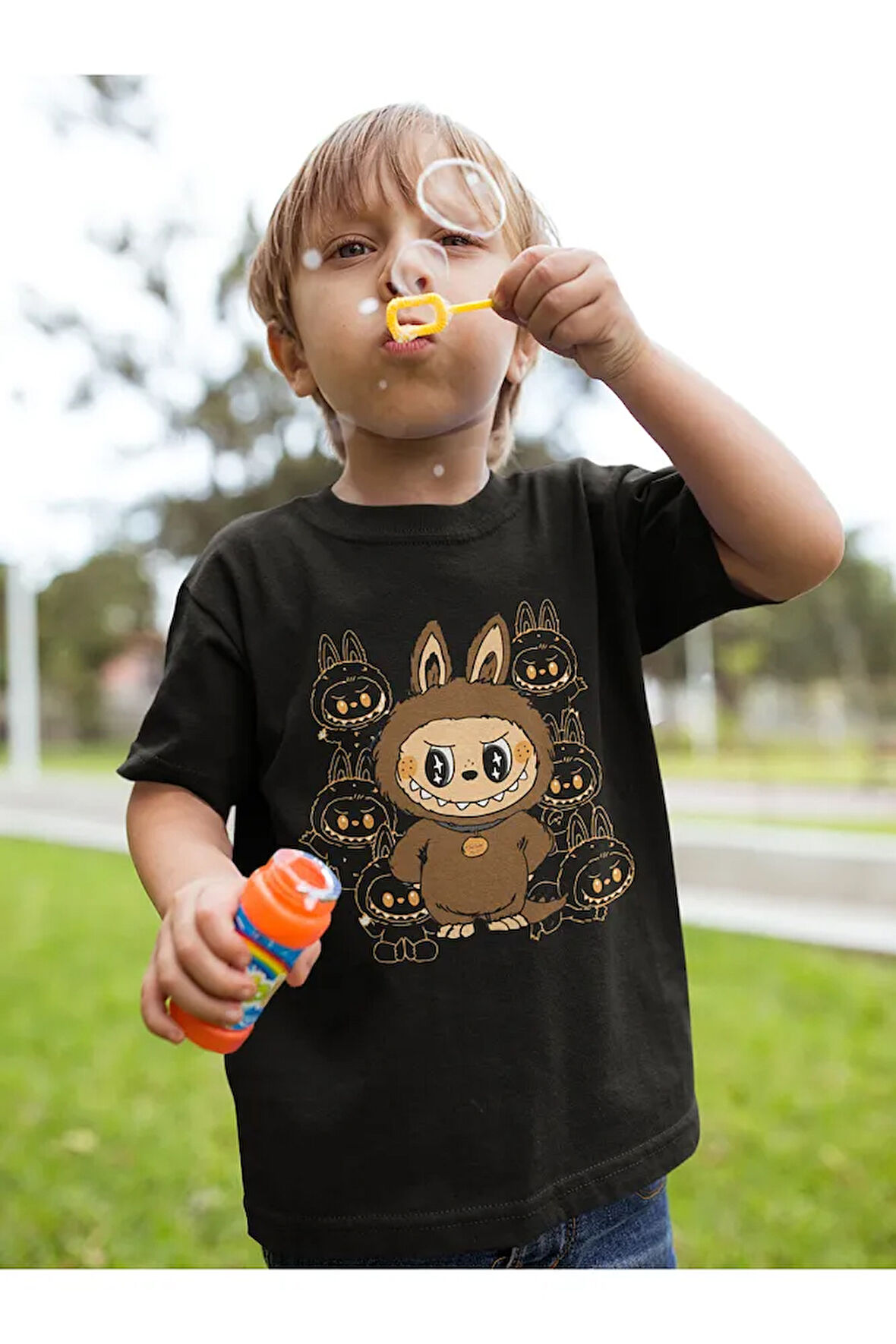 Labubu Baskılı Unisex Çizgi Film Çocuk Tişört (1-12 Yaş)