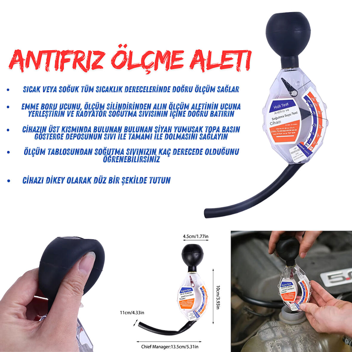 Antifiriz Ölçme Aleti Cihazı Elips Antifiriz Ölçüm Bomesi