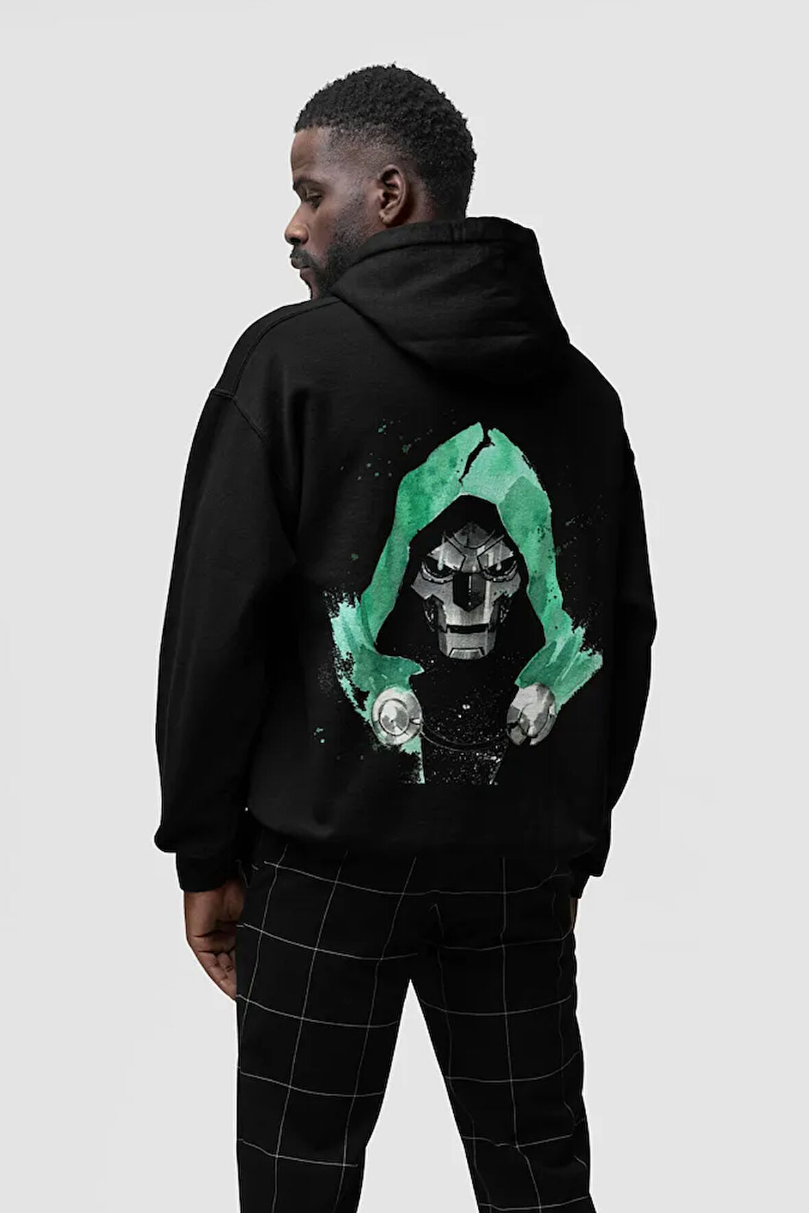 Tasarım Doctor Doomsday Baskılı Unisex Oversize Marvel Hoodie