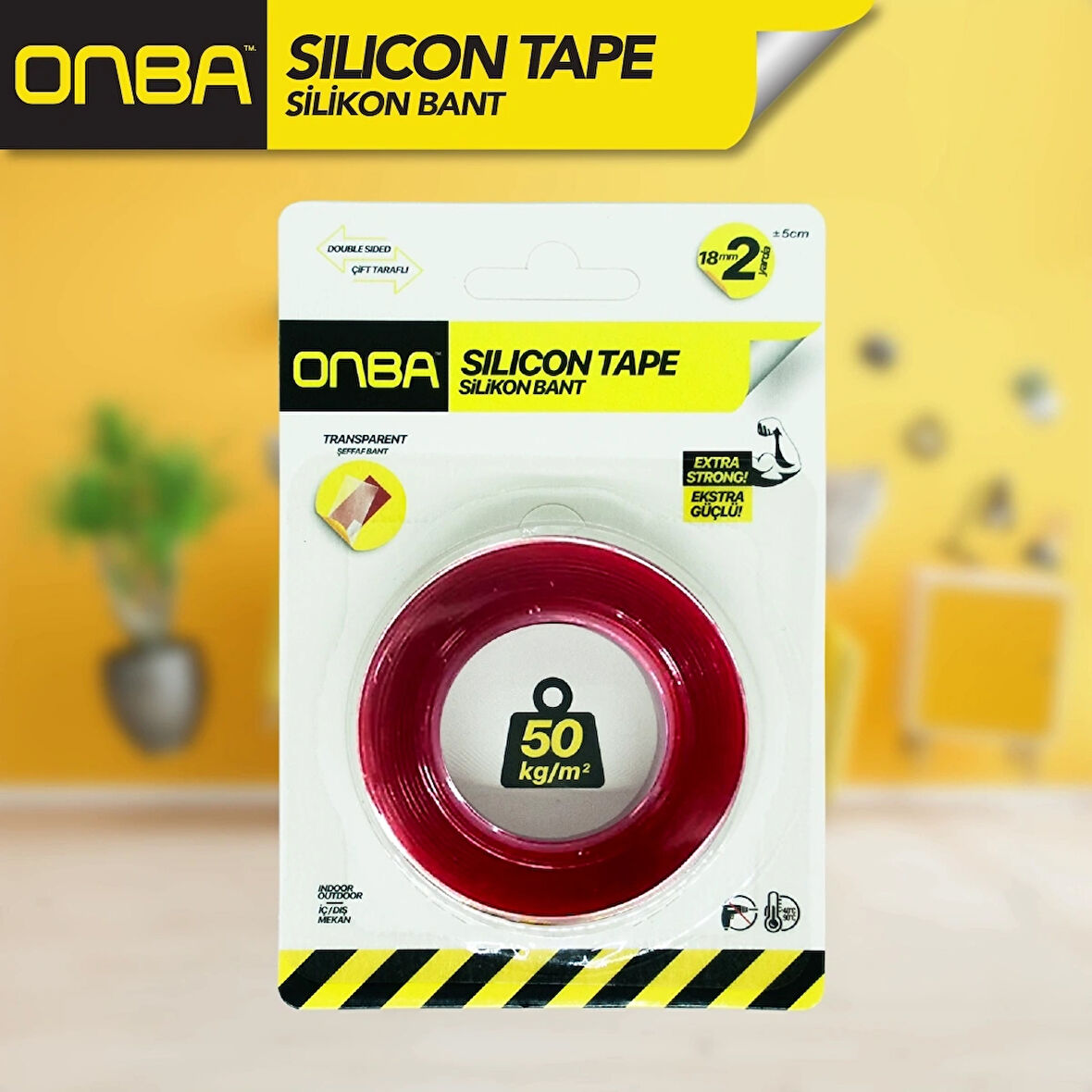 18mm x 2yrd Silikon Bant Ekstra Güçlü 