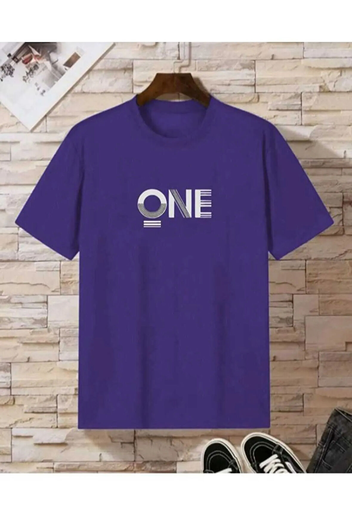malkoçbey one baskılı overisze unisex basic t-şhirt