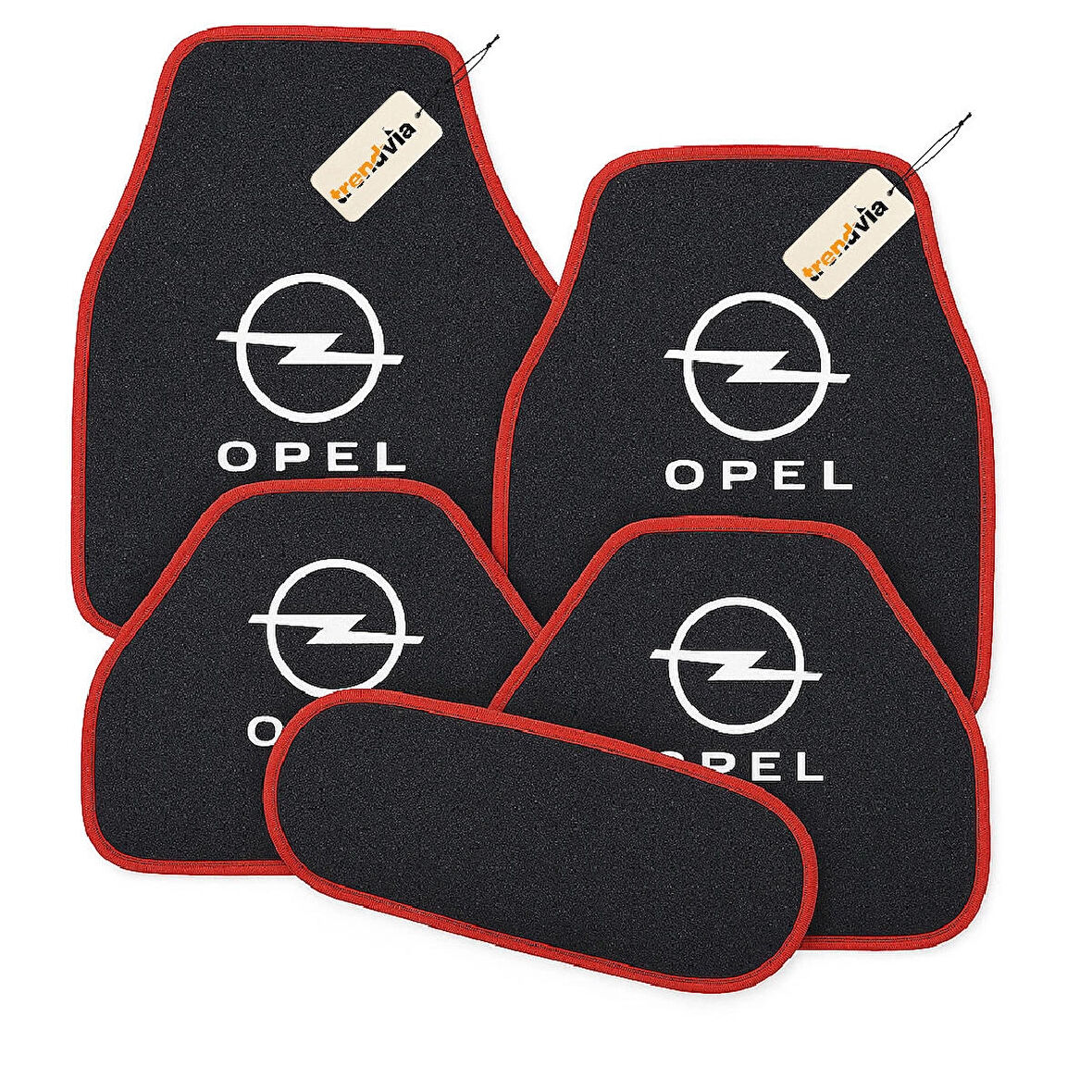 Antrasit Kırmızı Renk Opel Logolu Araç Halı Paspas Seti – 5’li Kaymaz Oto Paspas Takımı