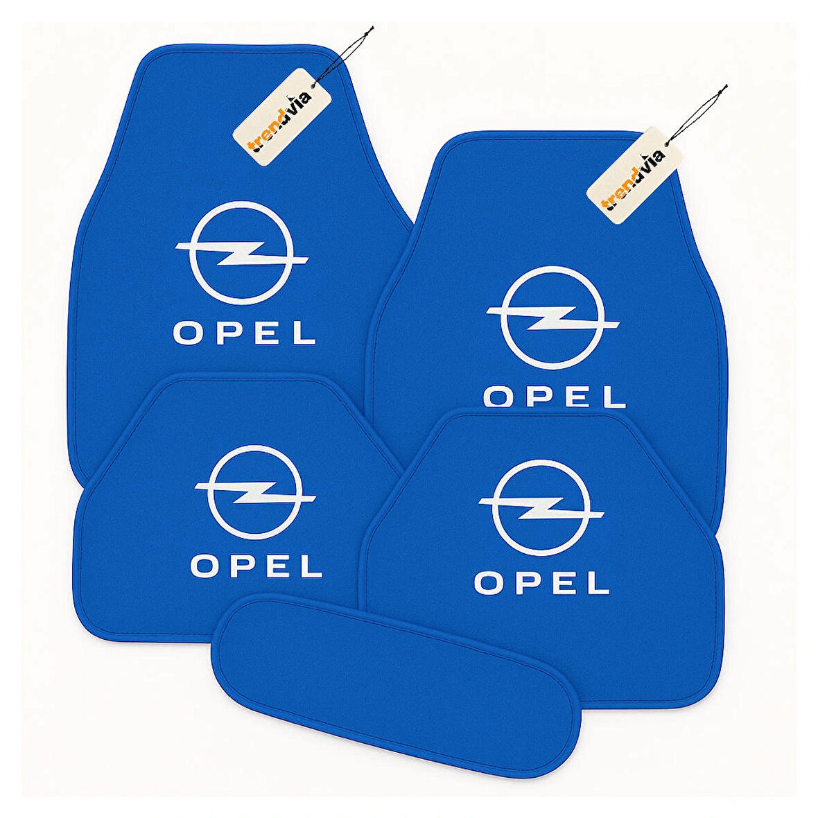 Mavi Renk Opel Logolu Araç Halı Paspas Seti – 5’li Kaymaz Oto Paspas Takımı