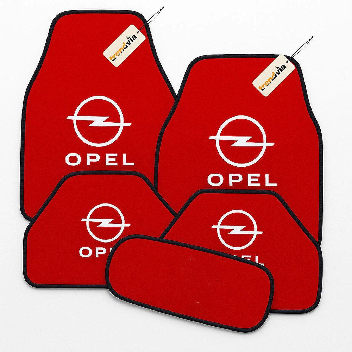 Kırmızı Renk Opel Logolu Araç Halı Paspas Seti – 5’li Kaymaz Oto Paspas Takımı