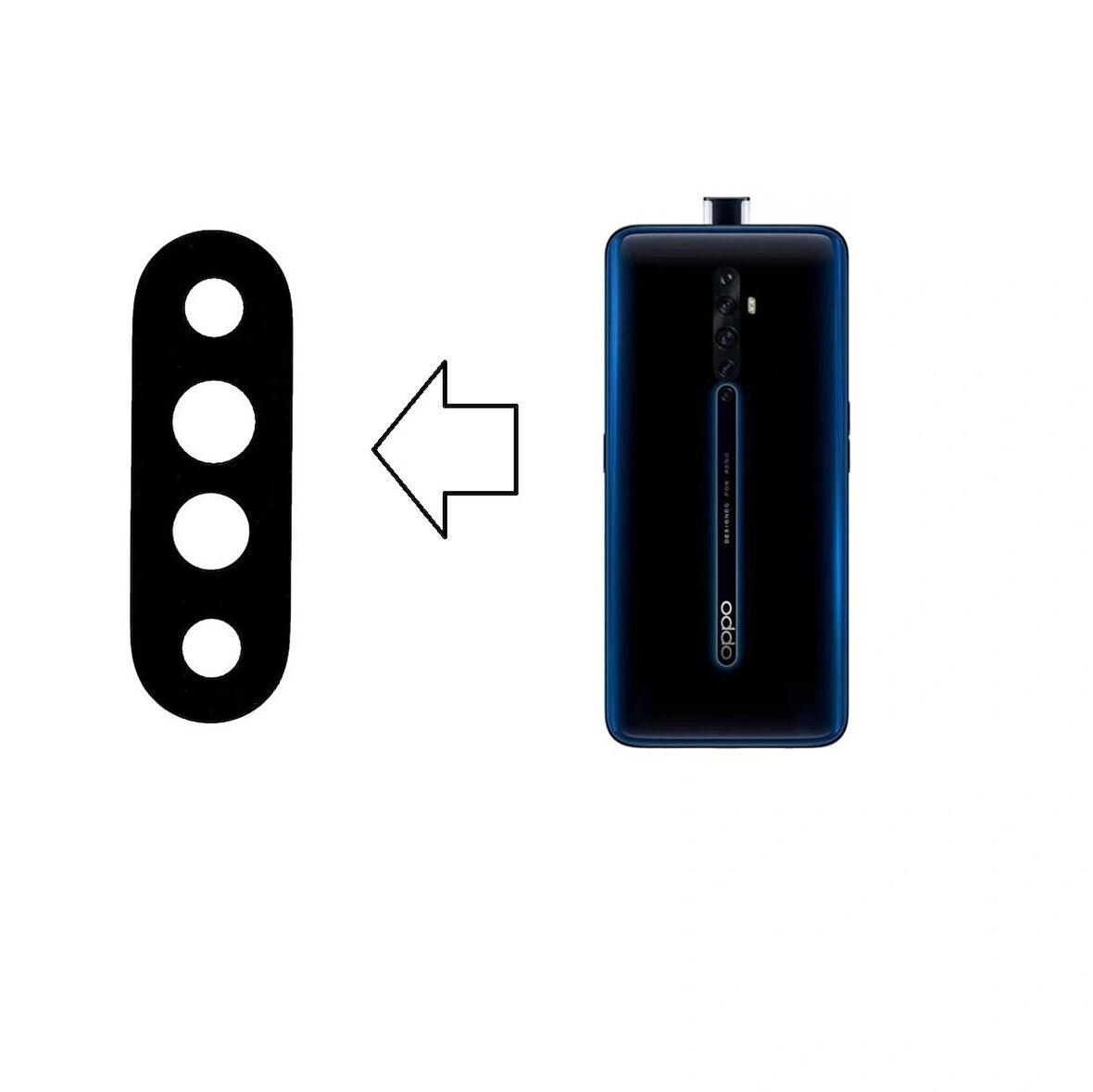 Oppo Reno 2Z İle Uyumlu Kamera Camı 