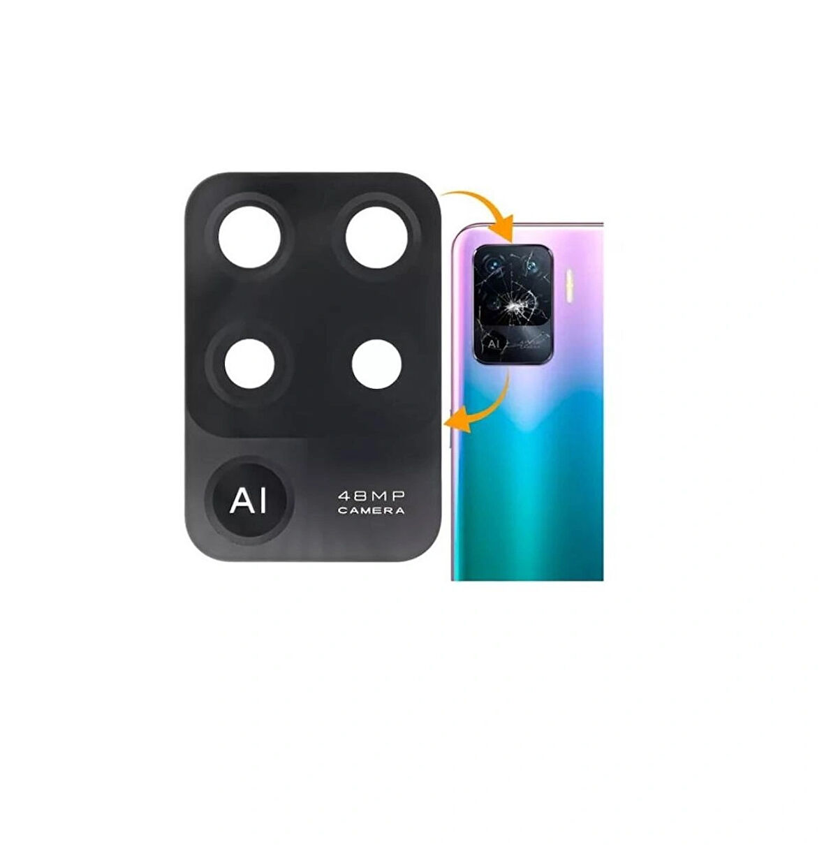 Opoo Reno 5 Lite İle Uyumlu Kamera Camı 