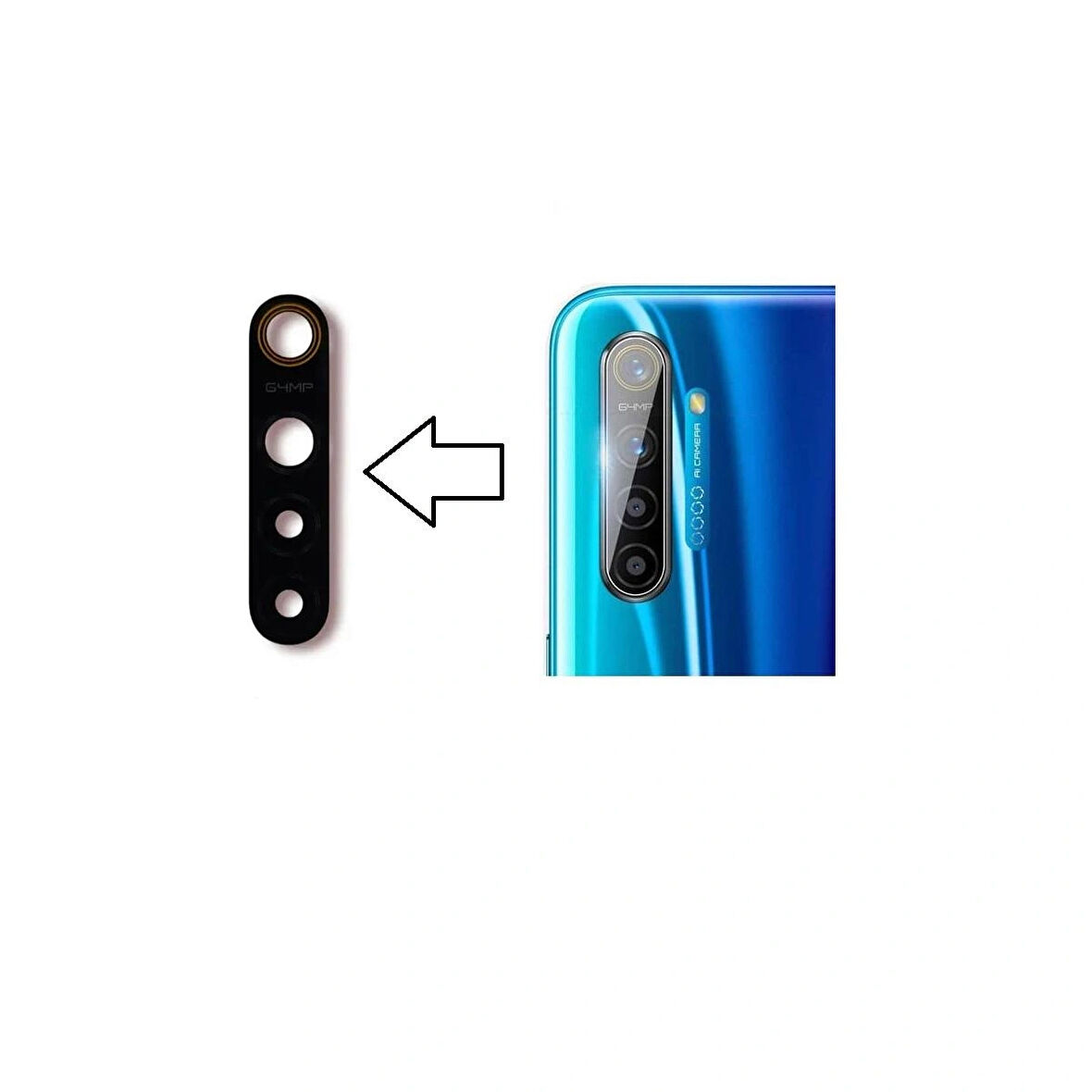 Realme 5 Pro İle Uyumlu Kamera Camı 