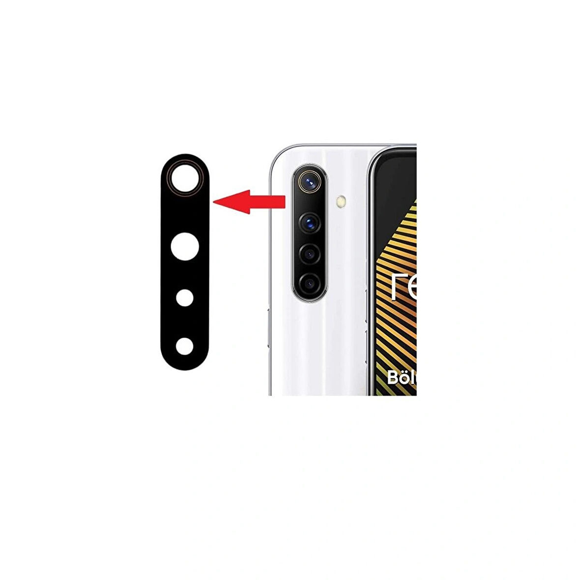 Realme 6i İle Uyumlu Kamera Camı 