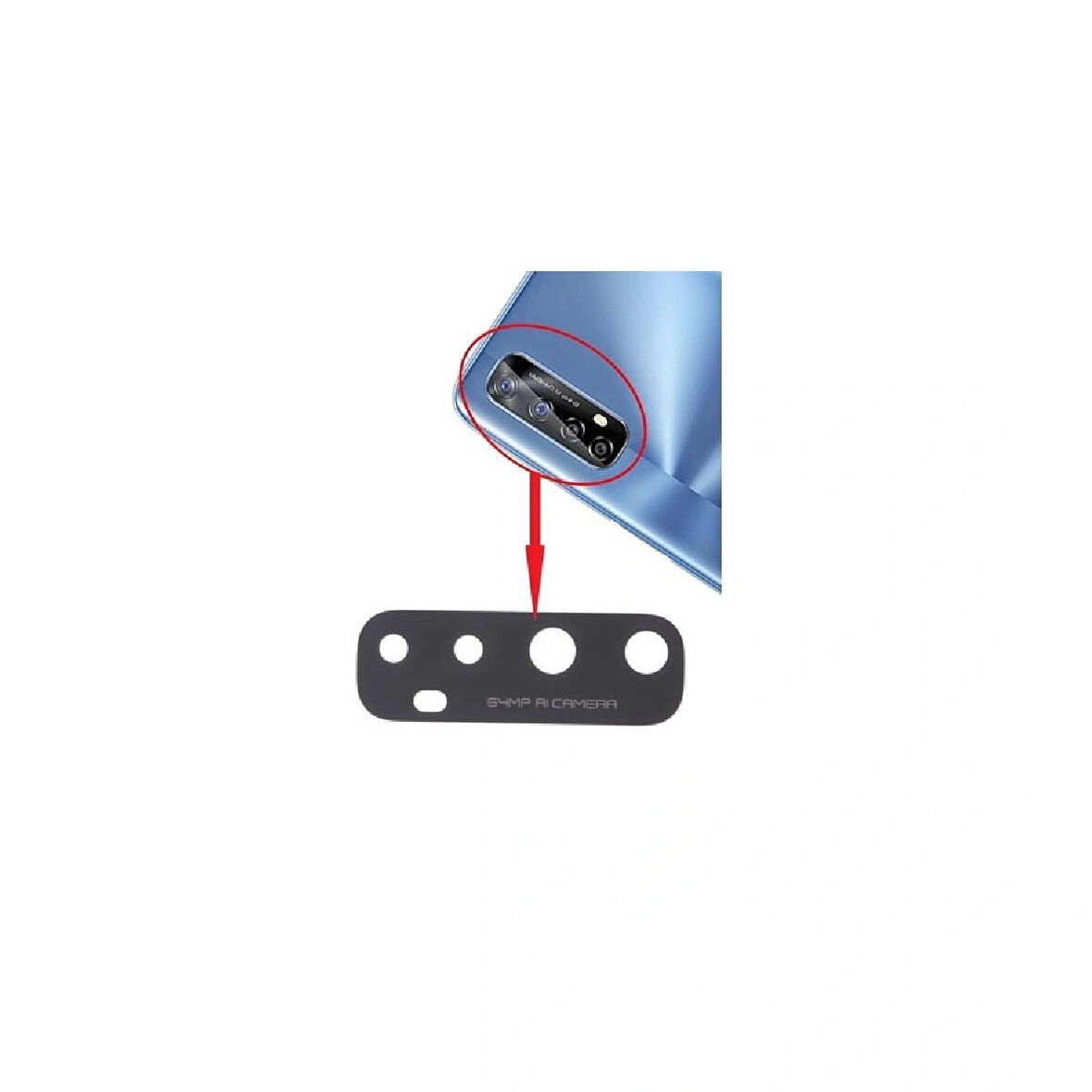 Realme 7 İle Uyumlu Kamera Camı 