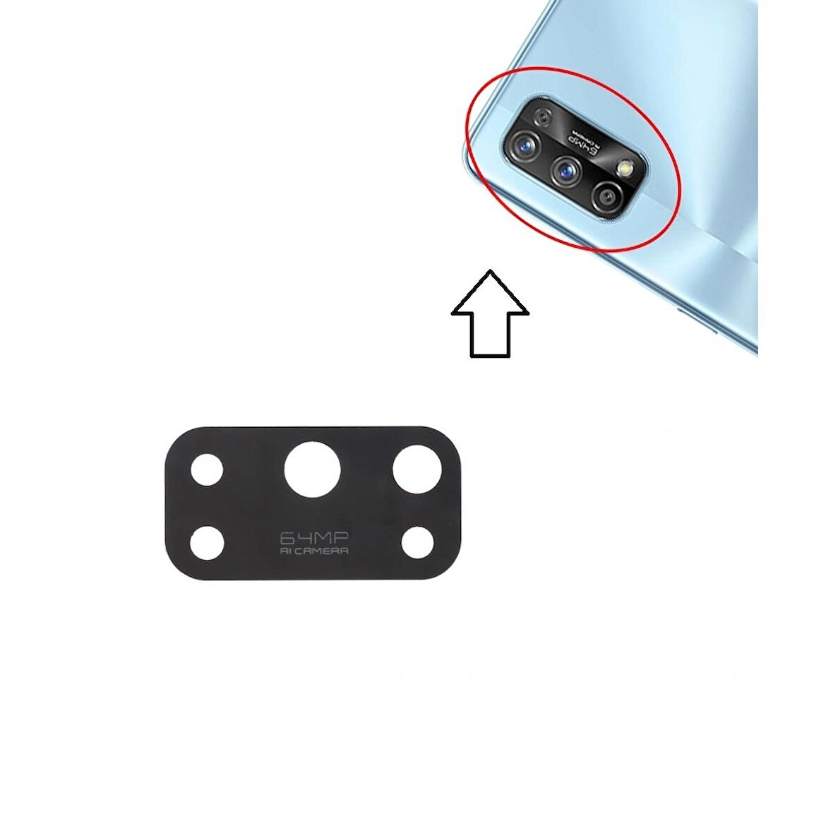Realme 7 Pro İle Uyumlu Kamera Camı 