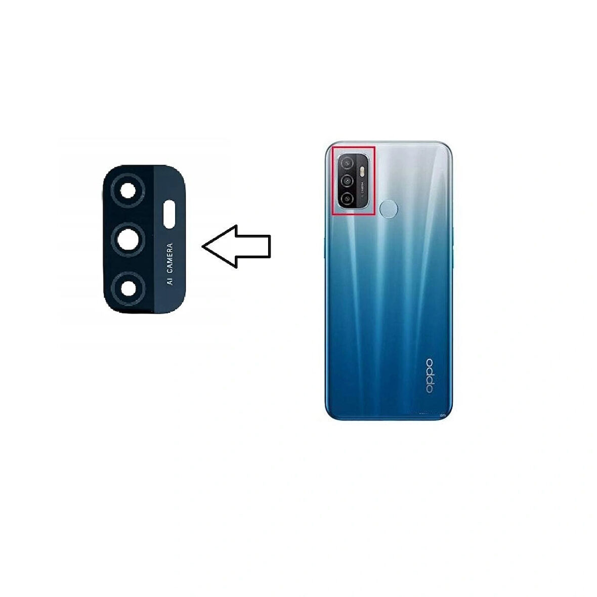 Oppo A53 4G İle Uyumlu Kamera Camı 