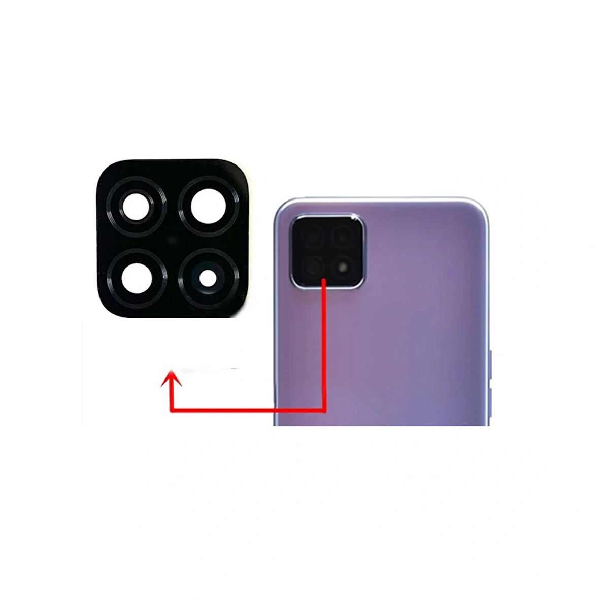Oppo A72 İle Uyumlu Kamera Camı 