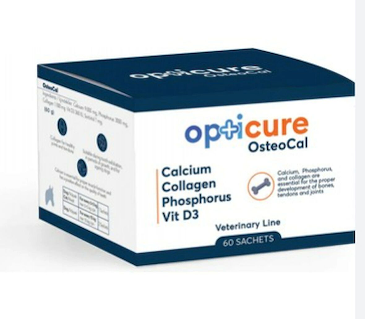 Opticure OsteoCal 1gr 60 şase - Kedi&Köpek Kalsiyum Takviyesi 60 Şase