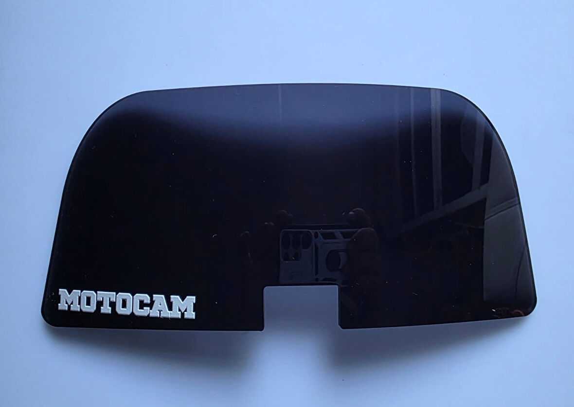 MOTOCAM Rüzgar Saptırıcı Deflektör Camı Ortadan Deliksiz 27x12cm Siyah Renkli   (APARATSIZDIR)