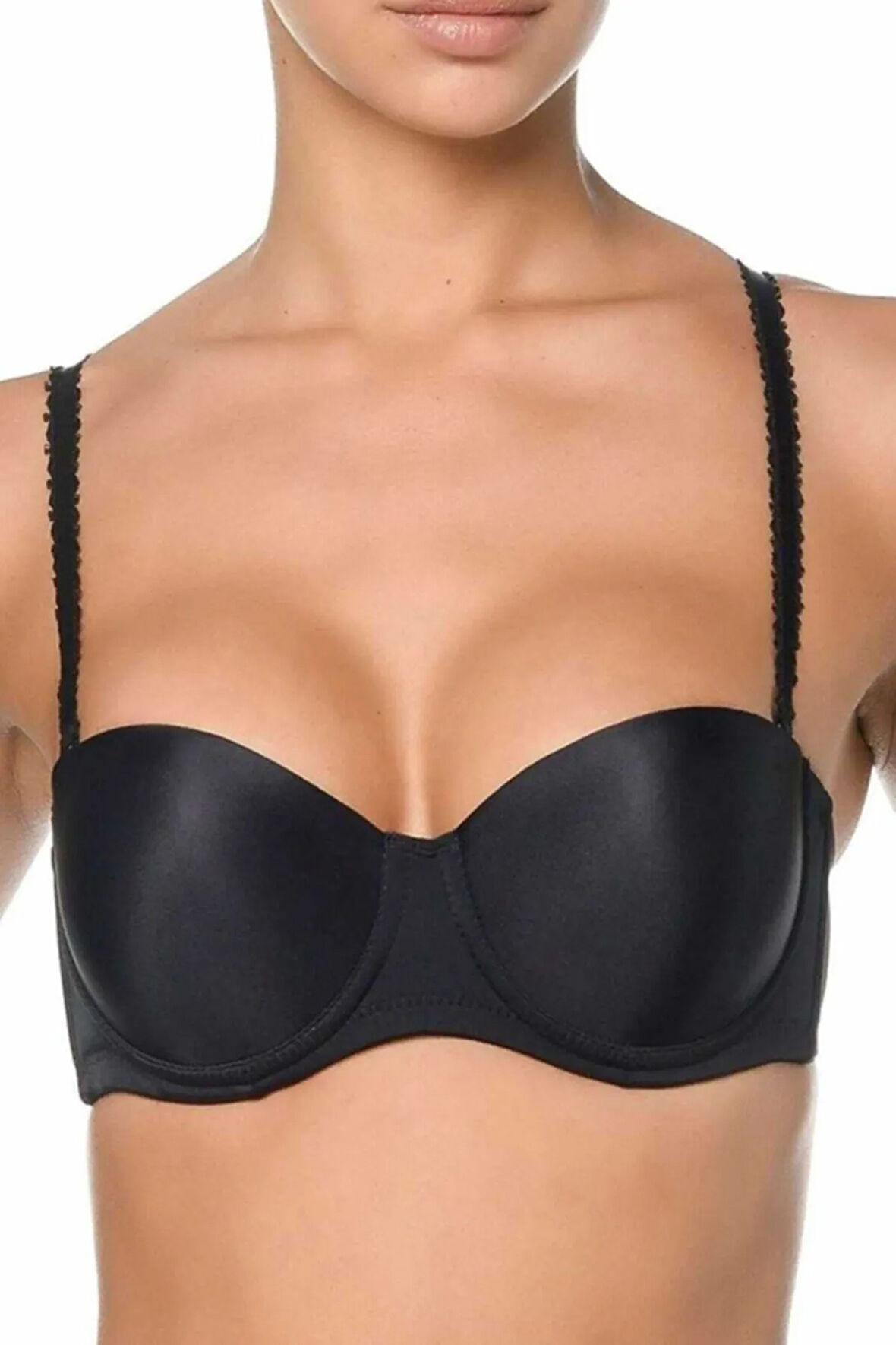 Kadın Siyah Straplez Dolgulu Cup Sutyen 2850