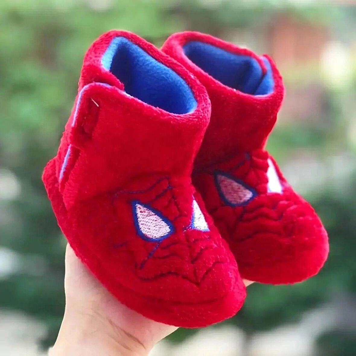 Spiderman Örümcek Adam Cırtcırtlı Erkek Çocuk Panduf Kaydırmaz Taban Anaokulu Kreş Ev Ayakkabısı