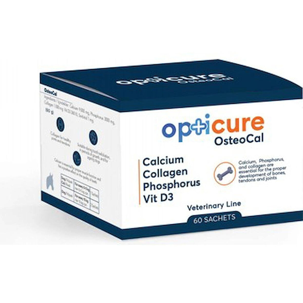 Opticure Osteocal Kedi Köpek için Vitamin Kalsiyum Takviyesi 60X1GR Şase