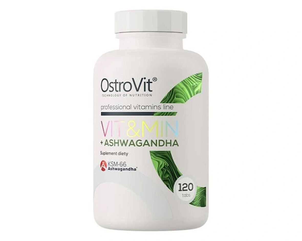 OstroVit VIT&MIN + Vitamin KSM66 Ashwagandha Vege 120 Capsules