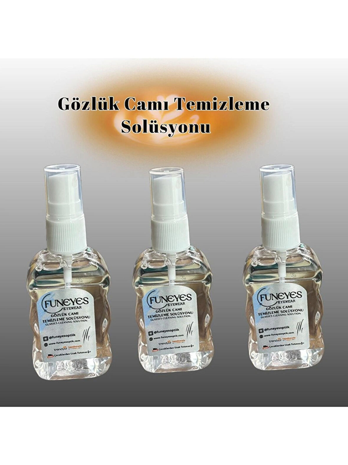 Gözlük Camı Temizleme Spreyi 3 lü set ) 50 ml