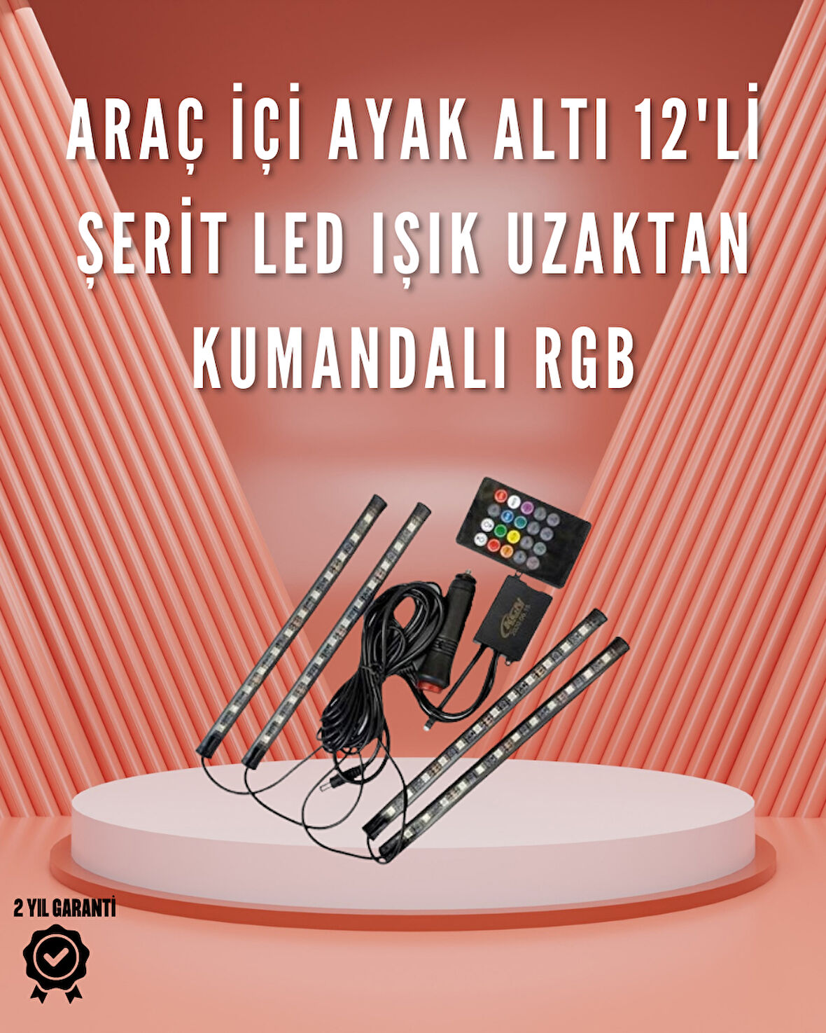 12V LED Işık Seti - Kumandalı ve Renk Ayarlı