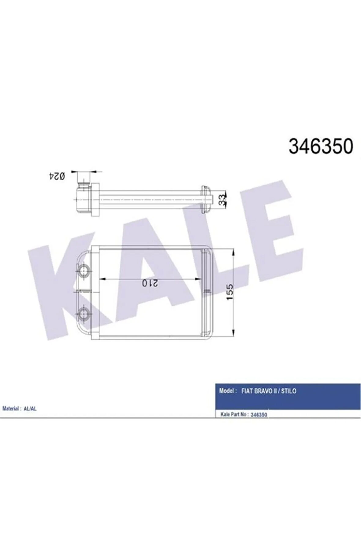 Kalorifer Radyatoru Brazıng (FIAT BRAVO II / STILO)klr-346350 46723450