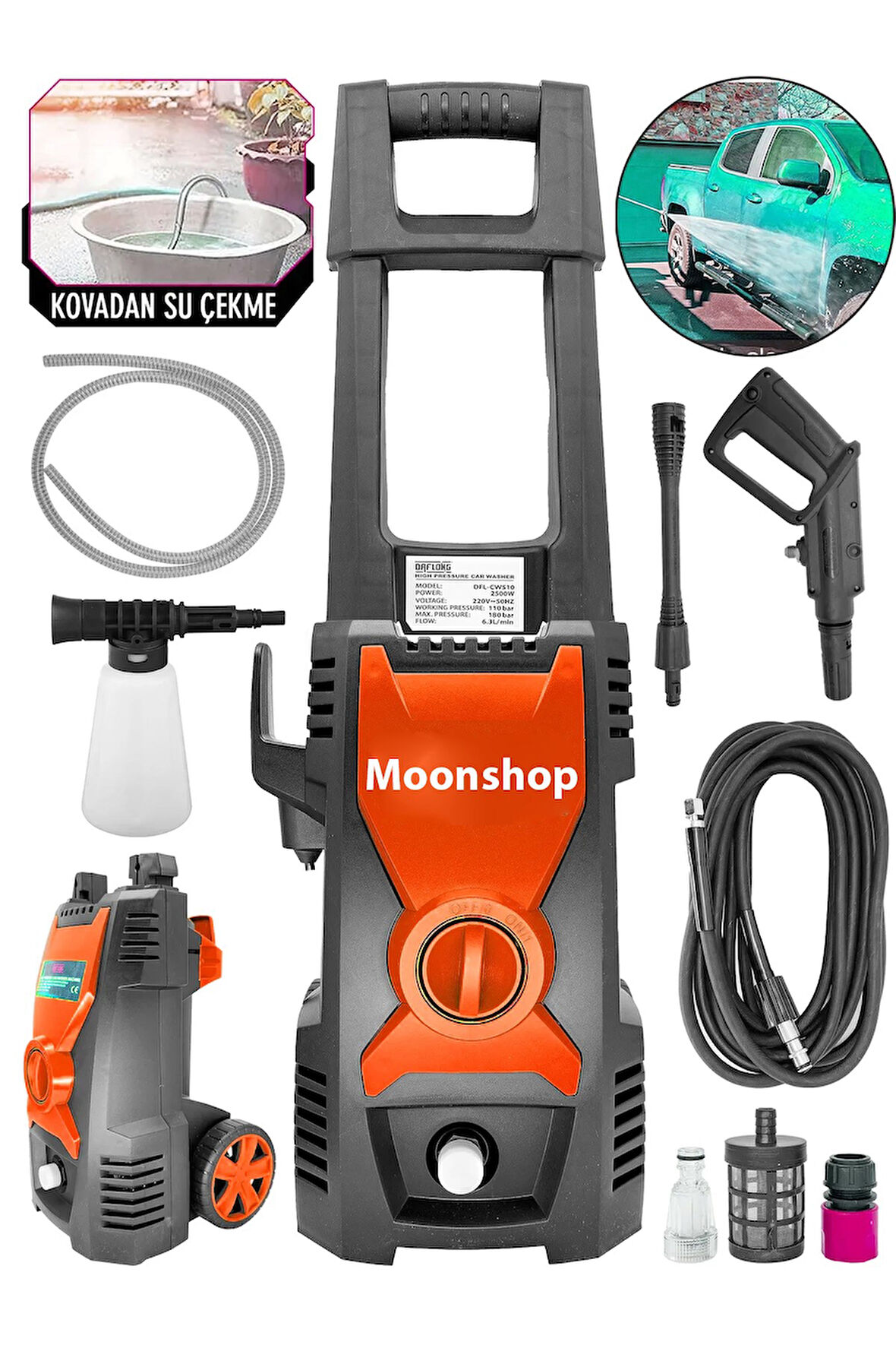 Alman 180 Bar Daflong Series Musluk Ve Kovadan Çekme Yüksek Basınçlı Bahçe Oto Yıkama Makinesi