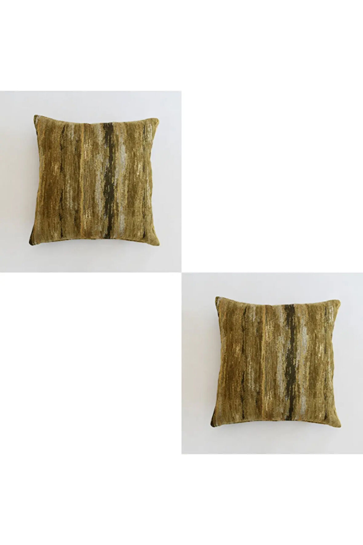 Etnik Desenli Dekoratif Yastık Kılıfı 2'li Çift Taraflı Şönil Dokuma Gizli Fermuarlı Kırlent Kılıfı