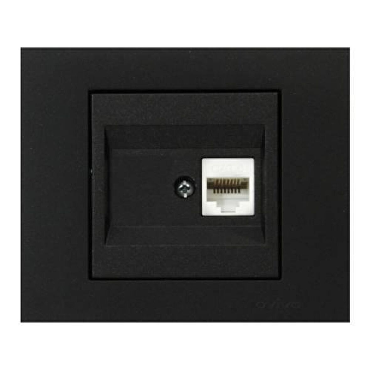 Ovivo Grano Metalik Siyah RJ45 CAT6 Tekli Data Prizi