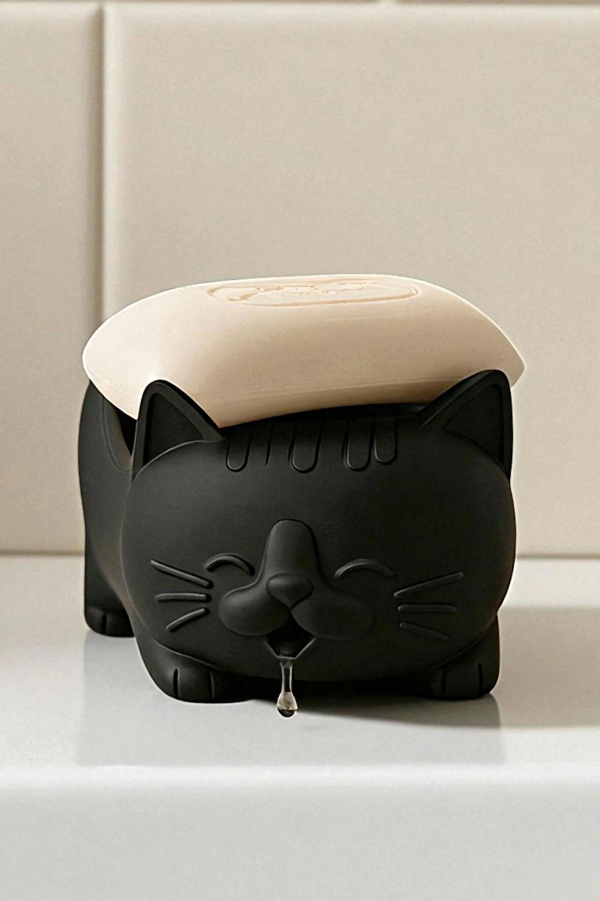 Tatlı Kedi Sabunluk Plastik Banyo Aksesuarı Dekoratif Sabunluk