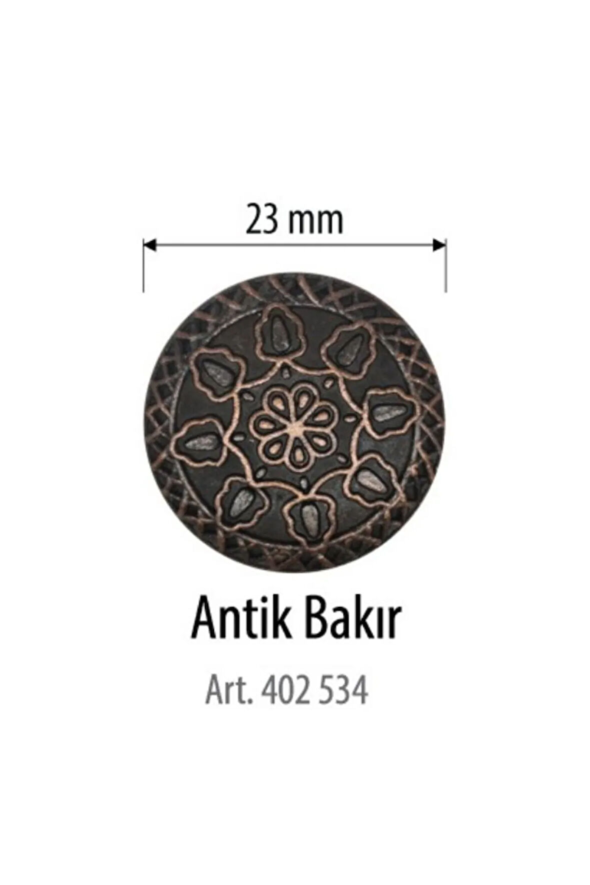 Antik Bakır Desenli 2 adet 23 mm Düğme, Gömlek Bluz Elbise Düğmesi 402 534