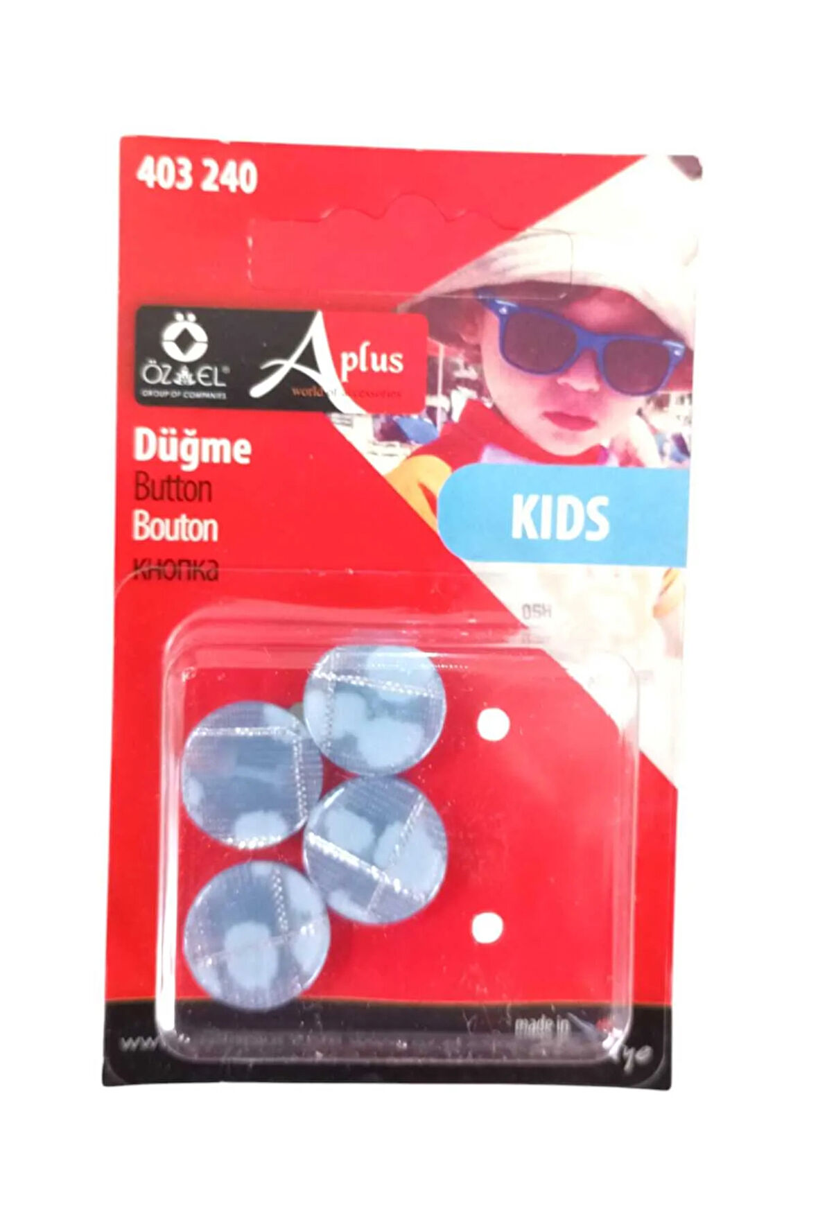 Mavi Simli 4 Adet 15 mm Bebek Düğme, Çocuk Düğme, Gömlek Kazak Yelek Düğmesi 403 240